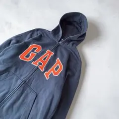 激カワ GAP デカロゴ パーカー 160 ネイビー Y2K 平成ギャル チビT