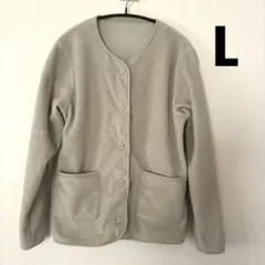 無印良品 MUJI 婦人 素材に還るフリースカーディガン オートミール L