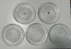 昭和レトロ　 HOYA カットガラス製 皿 カットガラス５枚セット