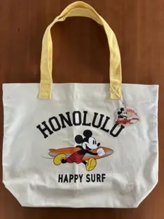 新品ミッキーマウス ホノルル トートバッグ アクリルチャーム付き