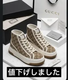 美品】GUCCI グッチ スニーカー 221825 ハイカットホワイト9.5G - メルカリ