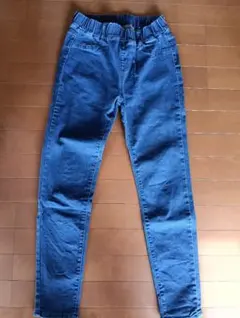 デニムブルー スキニーパンツ ゴムウエスト