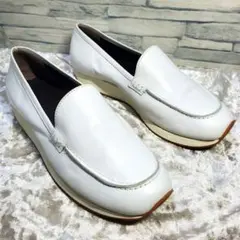 【美品】✨JIL SANDER 22.5cm ローファー レザー 白 35.5のサムネイル