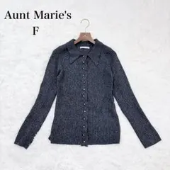 Aunt Marie's（F）リブポロニット　ブラック系　メタルボタンのサムネイル