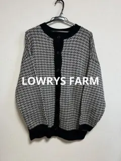 LOWRYS FARM ニットカーディガンブラック/ベージュ