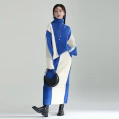 新品未使用　タグ付き　切り替えニットトップス×スカートセット