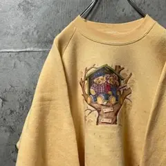 可愛い くま プリント レトロデザイン 90s おしゃれ ロンT