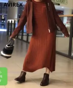 AVIREX アヴィレックス リブイレギュラリティ　 ヘムニット ワンピースS