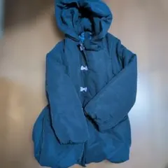 ネイビー フード付き ダウンコート 140