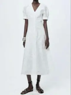 ZARA カットワーク エンブロイダリー ワンピース xs