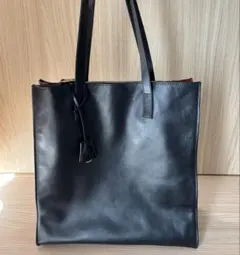 PRADA 本革レザー トートバッグ プラダ トライアングルプレート 三角ロゴ