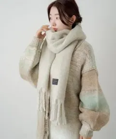 カスタネkastane太フリンジストール★アイボリー★A25288