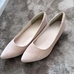 ピンク ポインテッドトゥパンプス 中ヒール