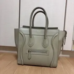 CELINE グレー トートバッグ ラゲージ マイクロ