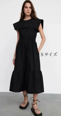 まーる様専用ZARA ケープスリーブ ミディワンピース