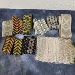刺繍デザインの布製リボンセット ユザワヤ 刺繍リボン ハンドメイド資材
