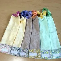 891.おりこうエプロン　おりこうタオル　タオルエプロン　6枚組　花柄　女の子