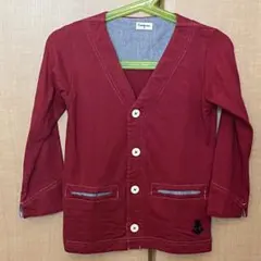 コンビミニ combimini 赤色 Vネック カーディガン