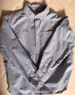 uniqlo 水色 ボタンダウン 長袖シャツ 140