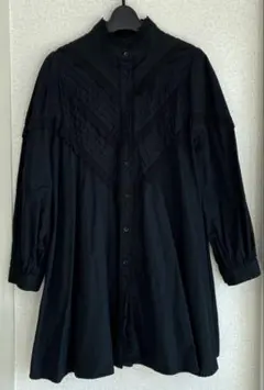[ ZARA ]レディース長袖ロングブラウス カラー:ブラック