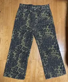 neos ワイドデニム レオパード柄 Lサイズ