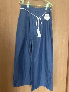 RCWB デニムブルー ワイドパンツ 紐付き