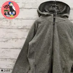 【1466】US古着 海外規格90s ノースフェイス フリース パーカー 刺繍