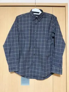 UNIQLO ユニクロ チェック柄 長袖シャツ メンズ グレー・ネイビー系