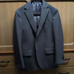 グレー ビジネスジャケット シングルブレスト