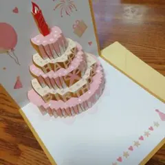 誕生日　ポップアップカード　ケーキ　グリーティングカード