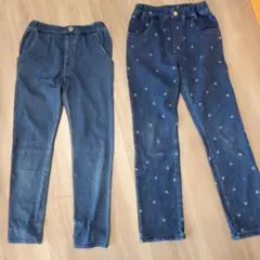 ムージョンジョン　アプレレクール130㎝デニムパンツ　2枚セット