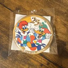 ユニバーサル・スタジオ・ジャパン 25周年缶バッジ　ウッディウッドペッカー