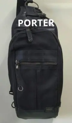 お値下げ！！PORTER/HEAT　黒 ナイロン スリングバッグ