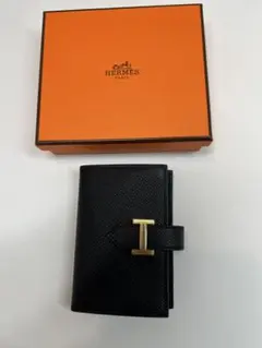 本日のみ値下げ【新品未使用】HERMES ベアンミニ 財布 Noir ゴールド 