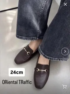 オリエンタルトラフィック　跳べるパンプス　ビットローファー　ブラウン　24cm