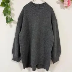 【GLOBAL WORK】クルーネック ニットセーター M グレー 長袖