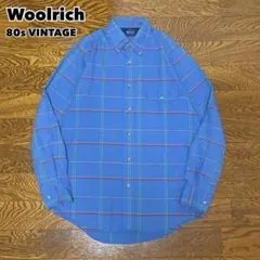 80s Woolrich ウールリッチ チェックシャツ ブルー系 ヴィンテージのサムネイル