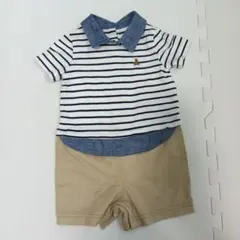 baby GAP ストライプロンパース 6-12months