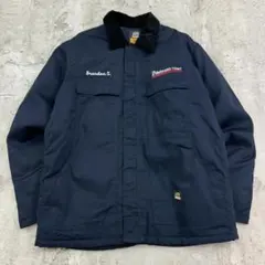 ケ*ボ様 BERNE　ダック　企業ロゴ　トラディショナルジャケット　古着　ネイビ