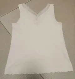 GU レース付きVネックタンクトップ L