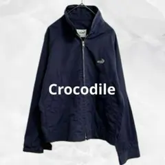 c953 Crocodileクロコダイル　スイングトップジャケットS 紺　ロゴのサムネイル