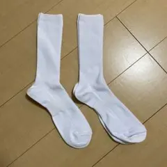 ホワイトリブ編みソックス