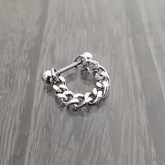 ALLステンレス★チェーン＆ストレートバーベルピアス1個★16Gシャフト10㎜