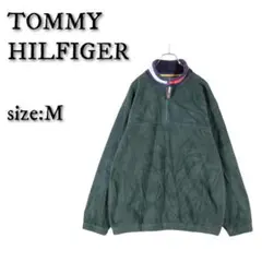 トミーヒルフィガー ハーフジップ フリース ダークグリーン M 90s 美品