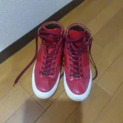 JIMMY CHOO レッド ハイカットスニーカー