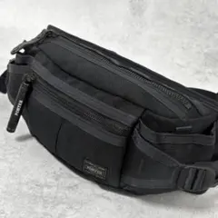 美品 ポーター ヒート ボディバッグ ウエストポーチ ブラック メンズ 斜め掛け