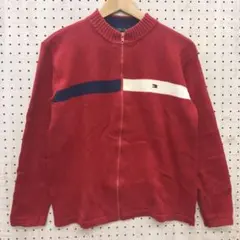 y2k 古着 TOMMY HILFIGER ロゴ刺繍 コットンニットジャケットのサムネイル