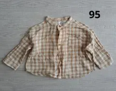 tete a tete 長袖シャツ 95 ベージュ系チェック