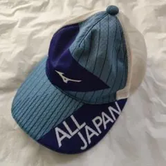 MIZUNO テニス キャップ ALL JAPAN ブルー×ホワイトのサムネイル