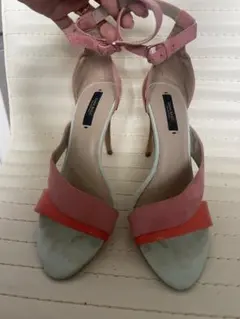 ZARA BASIC アンクルストラップサンダル ピンク系 EUR 38のサムネイル